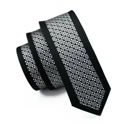 2017 модный тонкий галстук черный и с белыми точками облегающий узкий гравата шёлковый жаккардовый тканый галстук для мужчин Свадебный