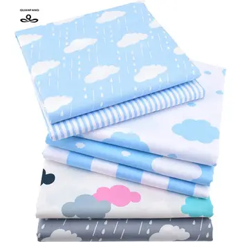 

Twill Cotton Fabric Patchwork Clouds Tissue Cloth Of Handmade DIY Quilting Sewing Baby&Children's Sheets Dress Material 7pcs/lot