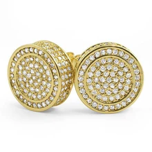 Микро проложить Черное золото родий 925 серебро с отверткой прозрачный кубический цирконий сердце для женщин хип-хоп серьги