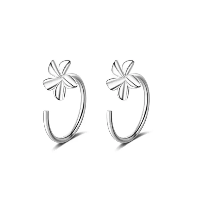 

New Five Petals Flower Earrings Trend Creative 925 Sterling Silver Pendientes Jewelry Boucle D'oreille SAE65