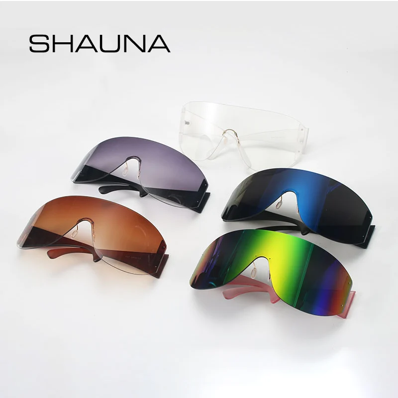 Шауна негабаритный чехол цельные очки солнцезащитные очки для женщин Уникальные ветрозащитные Оттенки для мужчин