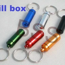 10 шт./лот, 6 цветов, алюминиевый чехол для таблеток, контейнер для кеша, гео-кэш, Брелоки для ключей, держатель для ключей, флакон
