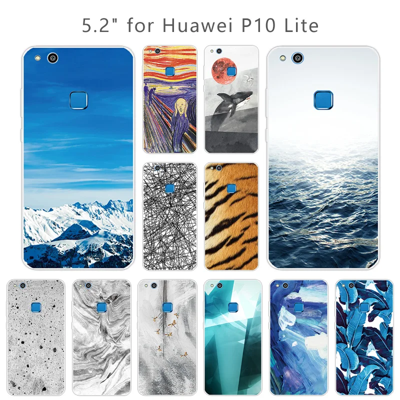 5 2-дюймовый чехол для Huawei P10 Lite силиконовый из ТПУ задняя крышка мягкий P10lite |