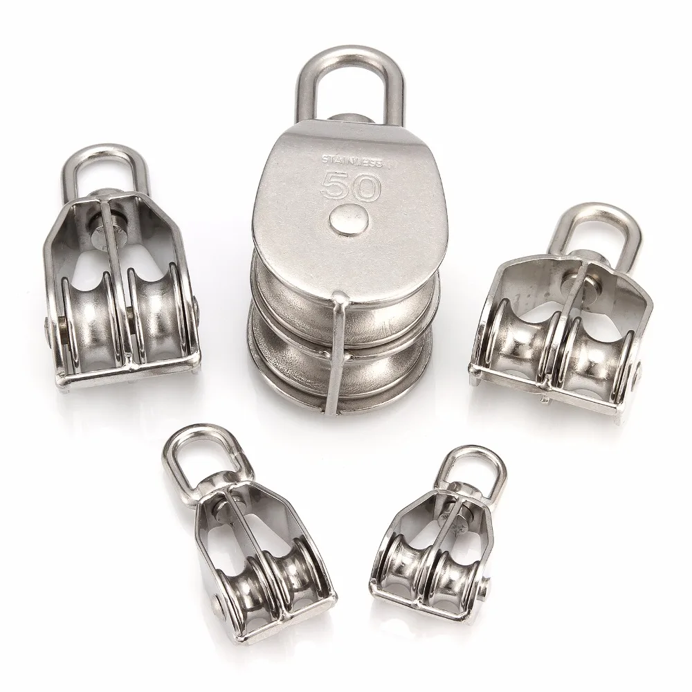 

1pcs M15/M20/M25/M32/M50 fishing net Double pulleyPoly Rope Hoist Pulley Wheel Block and Tackle Puller Lift Tools
