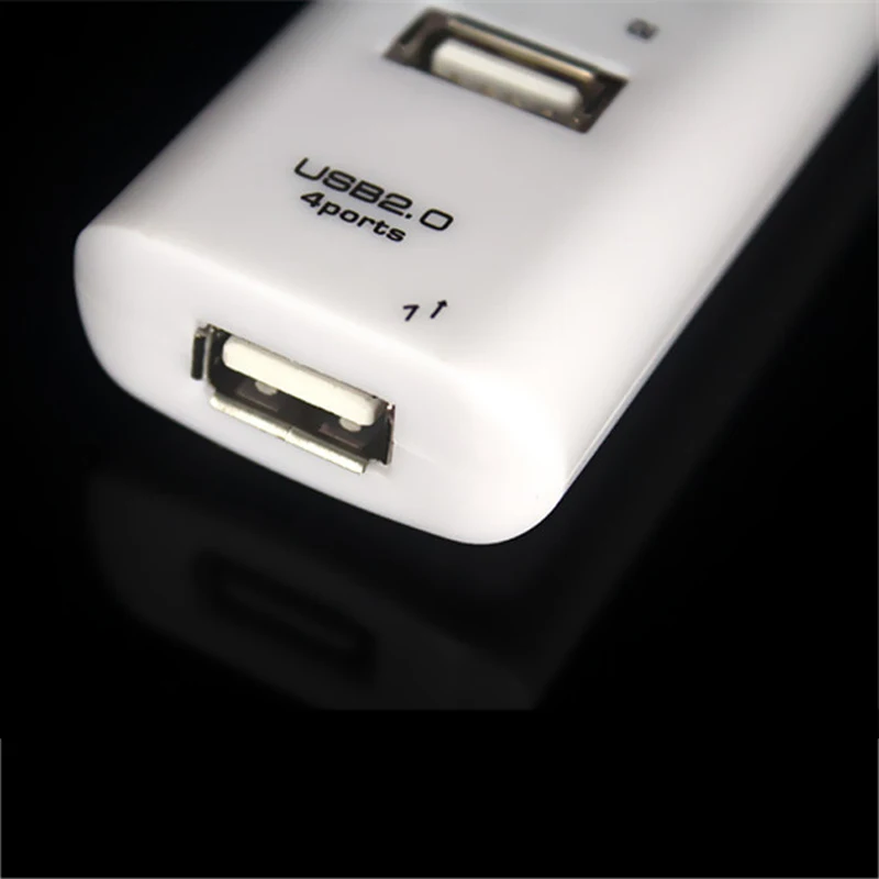 Colohas High Speed Mini 4 Port USB 2.0 HUB USB Port Extension Adapter for Laptop Computer PC Peripherals Accessories White Black