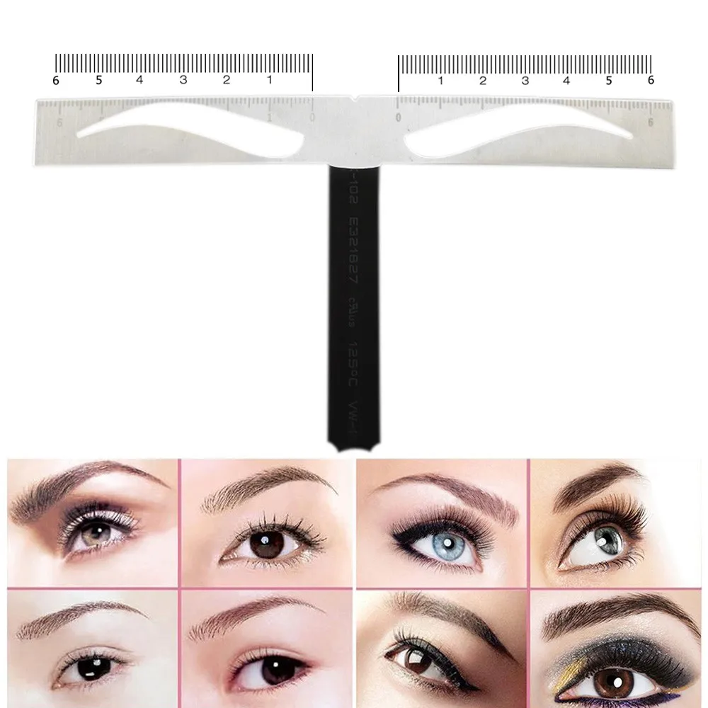 

1pc Professional Microblading Arched Eyebrows Stencil Ruler Shaper Template Definition Permanent Eyebrow Stencil Makeup Tools