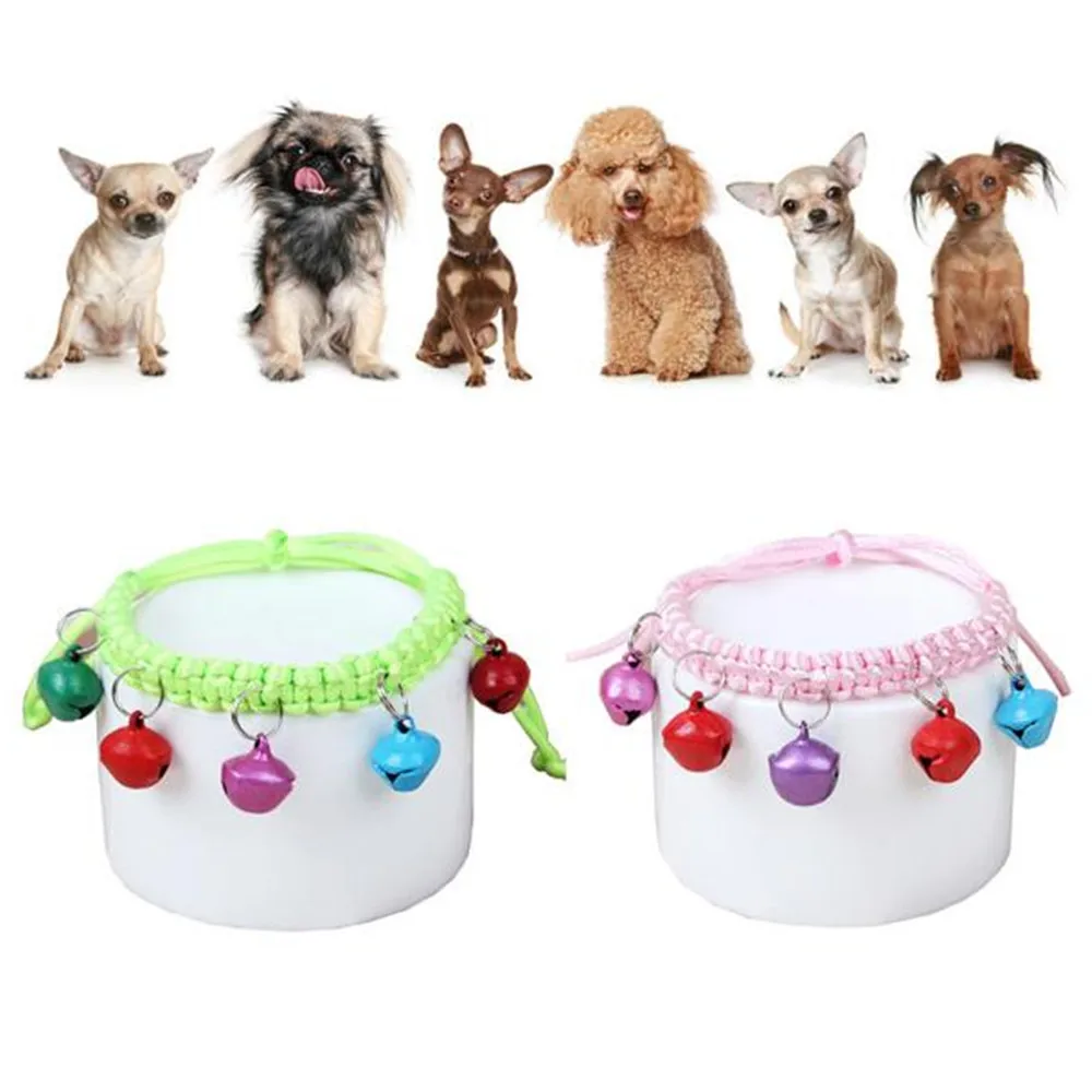 1pcs Bell Nylon Collar Fashion Jingle Adjustable For Pet Dog Punny Cat Kitten Unisex Random