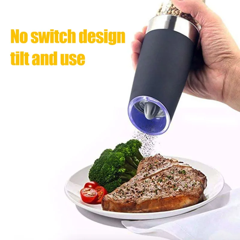 Автоматическая электрическая мельница для перца светодиодный светильник для соли бутылка для приправ для перца кухонная шлифовальная машина PAK55