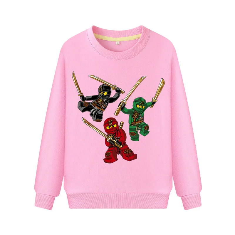 Baby Long Sleeve Cartoon 3D Funny Print Sweatshirt Boys Game Pattern Hoodies Costume Girls Cotton Clothing Children Hoodie DZ005 - Цвет: Pink