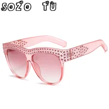 SOZO ту класса люкс Брендовая Дизайнерская обувь Винтаж Камень круглые женские солнцезащитные очки для женщин женские очки Oculos UV400