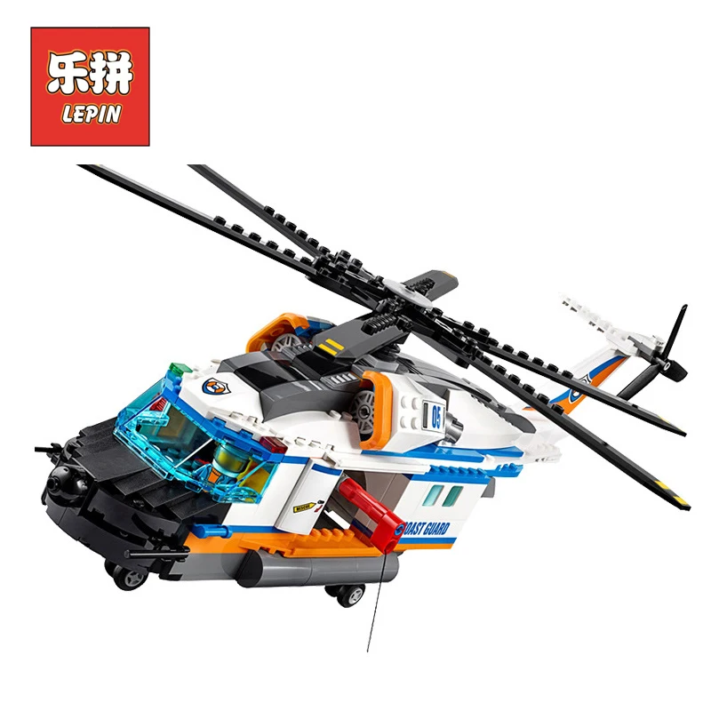 

Lepin 02068 448pcs City Series Heavy Rescue Helicopter set Model Building Blocks Bricks toy for Children Compatible lego 60166