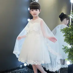 Белая аппликация, длинные платья с цветочным узором для девочек 2019, кружевные платья для первого причастия, праздничное платье для девочек