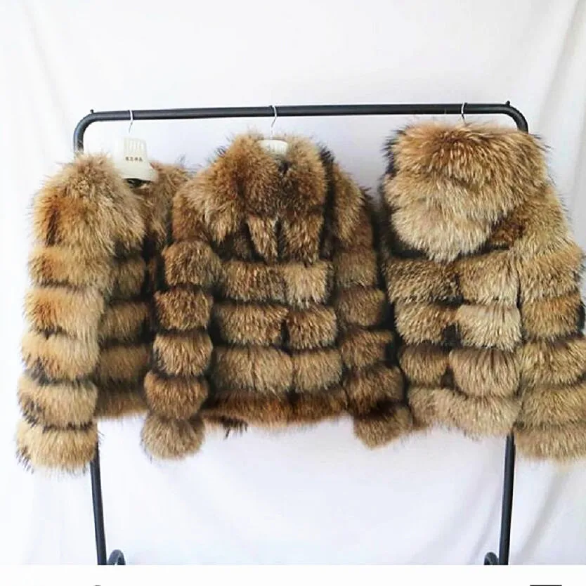 

2019women's new natural raccoon fur jacket Real raccoon fur sleeves can be removed Two-in-one vest jacket Winter warm fashion E