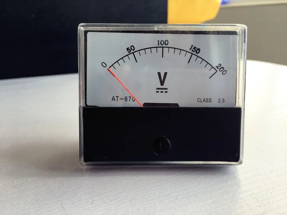 Analog Volt Voltage Voltmeter Panel Meter DC 0 200Vin Voltage Meters