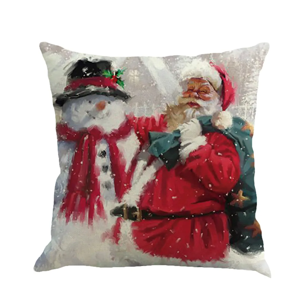 Рождественский чехол для подушки с принтом Санта Клауса, крашеная диванная кровать, домашний декор, наволочка для подушки, наволочка для подушки, Прямая поставка
