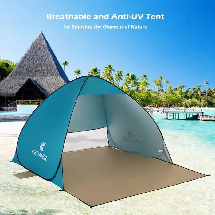 

150*100cm Outdoor Automatic Instant Pop-up Portable Fishing 2 People Breathable Beach Tents Light Blue Anti UV DHL Freeshipping