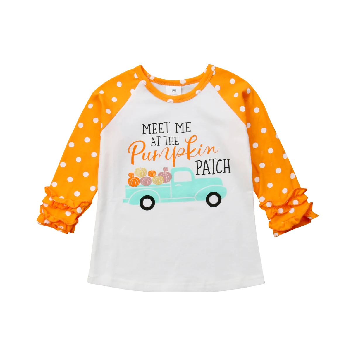 Toddler Baby Girl Boy Halloween Pumpkin T Shirts Clothes Long Sleeve