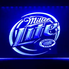 A016 Miller Lite/Пиво отображает логотипы светодиодный неоновые световые знаки