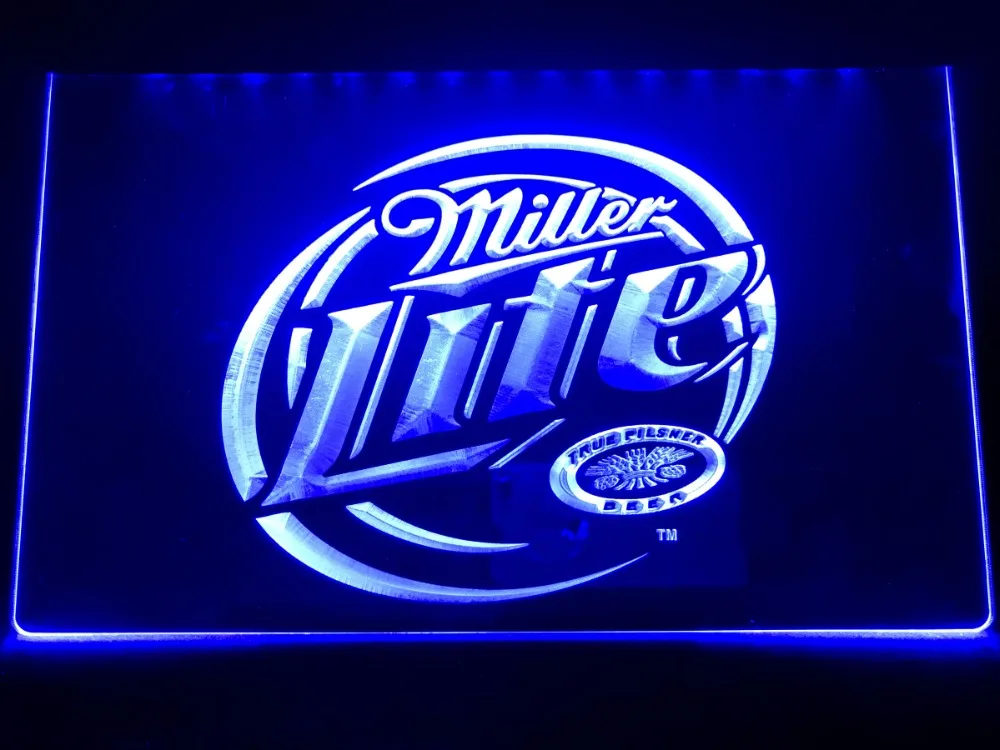 A016 Miller Lite/Пиво отображает логотипы светодиодный неоновый светильник