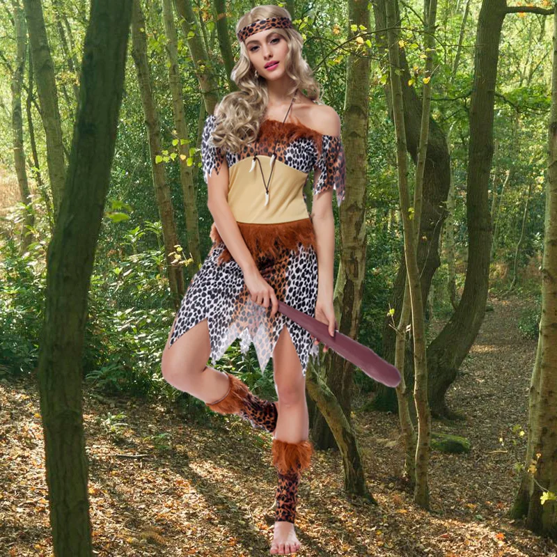 Сексуальный женский костюм с леопардовым принтом, костюм принцессы индейцев, костюм для ролевых игр, вечерние костюмы на Хэллоуин