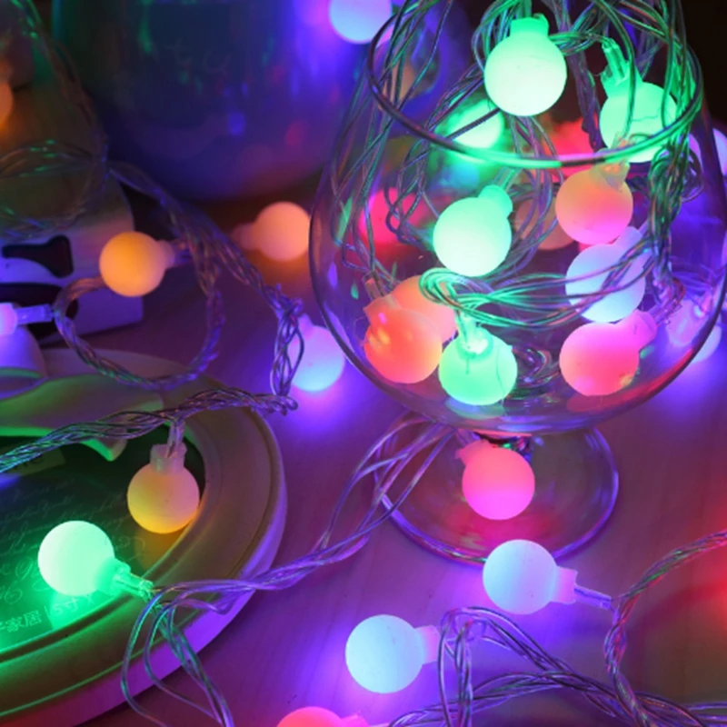 10 м 20 м 30 м 50 м светодиодные гирлянды с белым шаром AC110V/220 В праздничное украшение лампы Фестиваль рождественские Огни наружное освещение