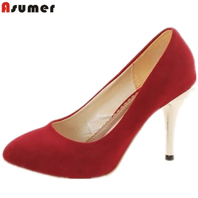 ASUMER 2018 size 34-44 high heels women pumps thin heels sexy dress shoes red black brown party wedding shoes drop shipping ASUMER 2018 size 34-44 high heels women pumps thin heels sexy dress shoes red black brown party wedding shoes drop shipping