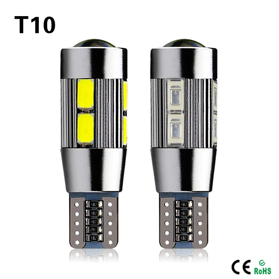 1X Высокая мощность авто светодиодный свет автомобиля T10 W5W 194 Canbus 5730SMD 10