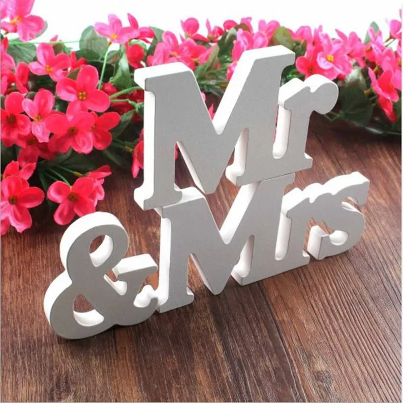 ПВХ MR& MRS свадебные значки настольные цифры буквы элегантный возлюбленный и прием Топ знак для стола Свадебные украшения