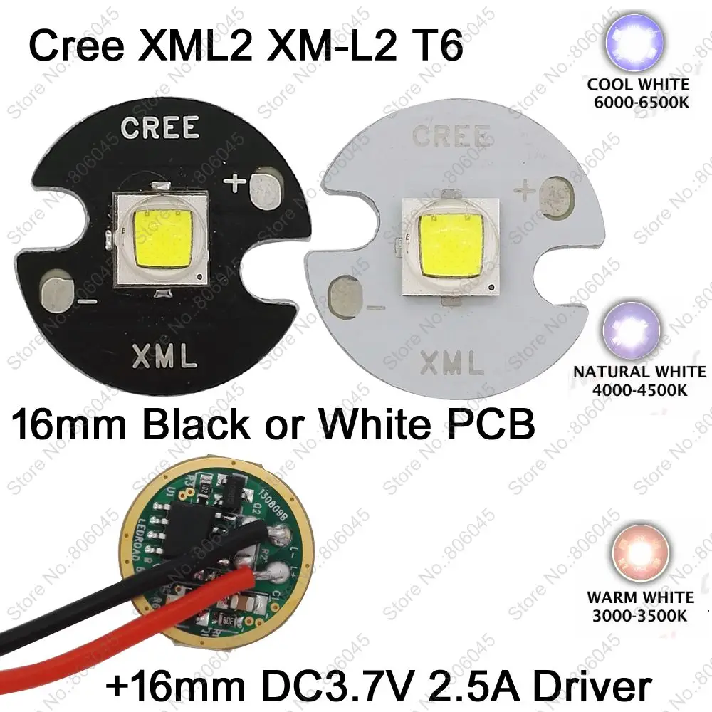 Cree XML2 XM L2 T6 10W High Power LED Emitter Cool White Neutral White Warm White