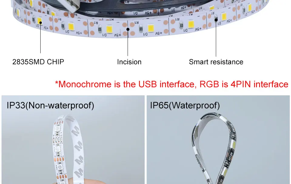 USB светодиодный ночник, Светодиодная лента 5 в 2835 SMD без пульта дистанционного управления, Светодиодная лента Veilleuse Luminaria для украшения ТВ/ПК