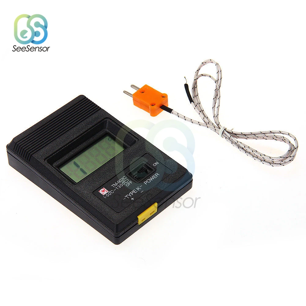 

TM-902C TM902C Temperature Meter Digital Thermometer K Type Thermometer Sensor Thermocouple Probe Detector -50C to 1300C
