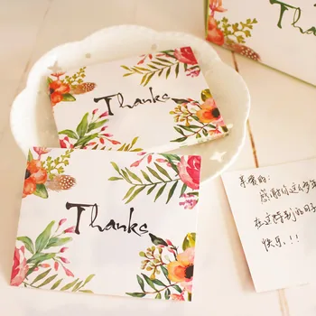 

100pcs / lot Message card "thank you" Holiday gift greeting card / blessing small card / 10 x 8cm Thanksgiving Postcard