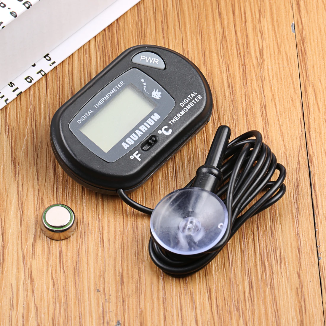 

Digital LCD Screen Sensor Aquarium Thermometer Wired Aquarium Fish Tank Temp Meter Electronic Temperature Measurement Black