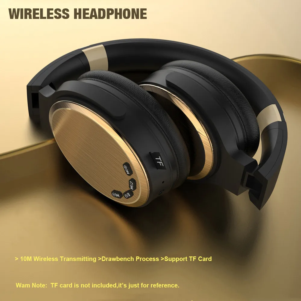 Wireless Headphones HiFi Stereo Bass Folding Sports Music Bluetooth Wired Headset with Mic Support TF Slot Earphone for Phone PC