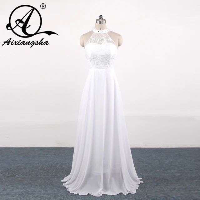 Halter Chiffon Beach Wedding Dresses