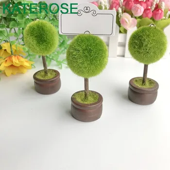 

80PCS Round Topiary Photo Holder/Place Card Holders Prairie Wedding Table Decoration Bridal Shower Favors
