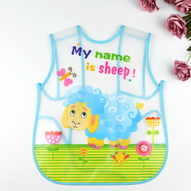 Baby EVA sleeveless gown Baby vest bib Transparent anti-dressing Lace-up waterproof disposable bib dinner clothes feeding child