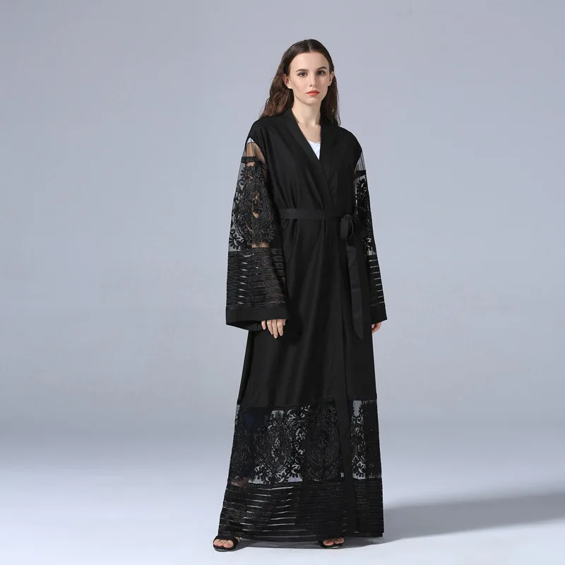 black loose long sleeve dress