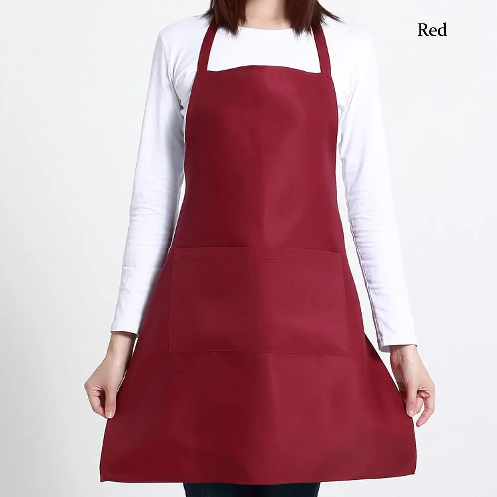 

1PCS Catering Plain Apron With Pockets Butcher Craft Baking Chefs Kitchen Cooking BBQ Anti-Fouling Useful Kitchen Accessories