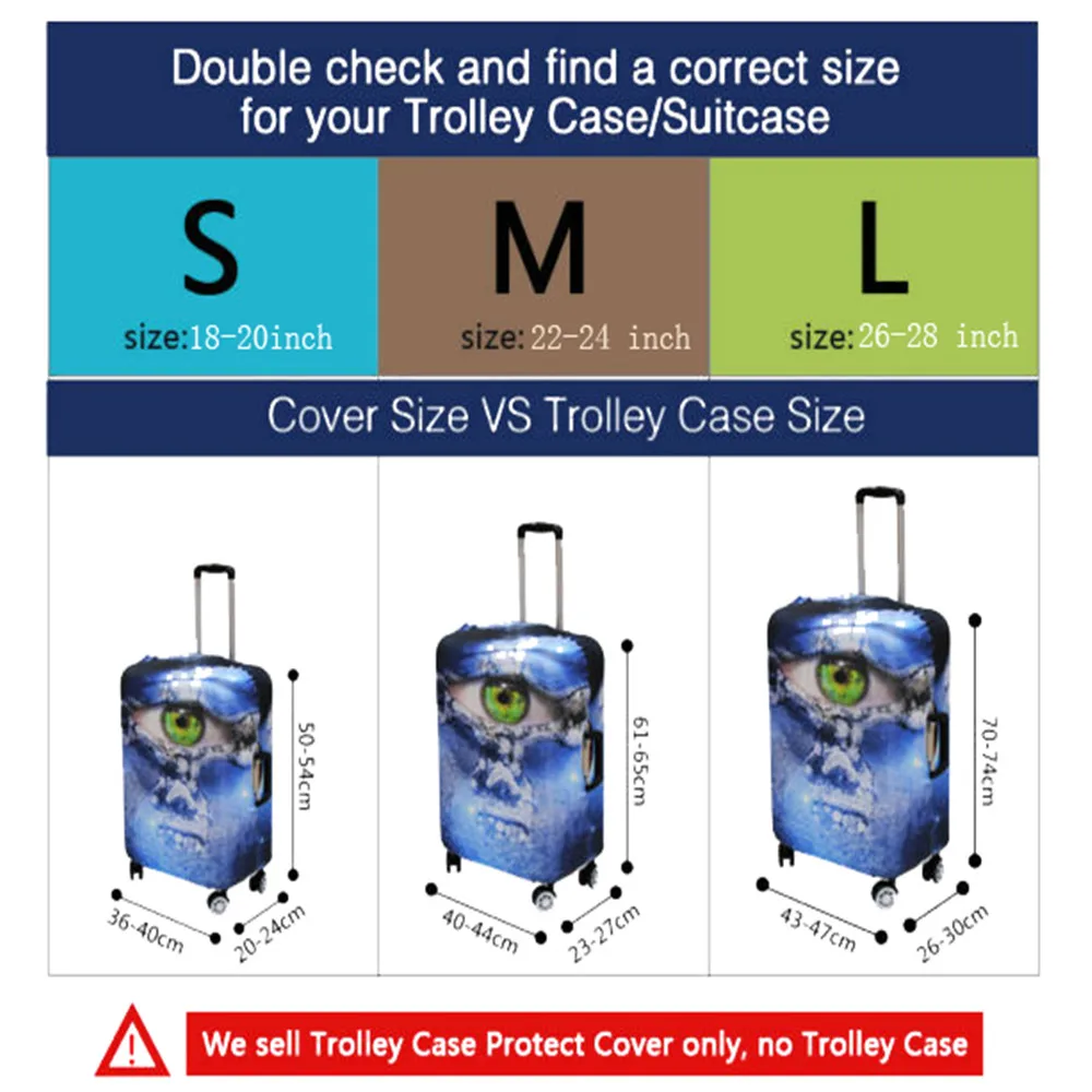 FORUDESIGNS 3 Size Customized Luggage Cover Travel Suitcase S/M/L Travel Accessories Only Cover 3D Print Design Suitcase Cover