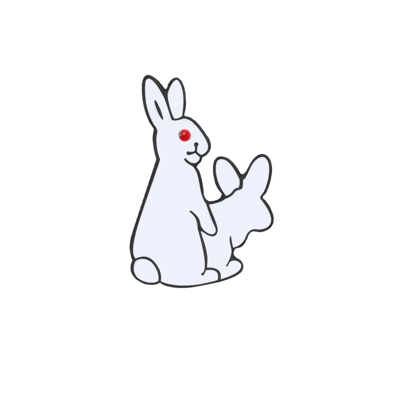 Rabbit Shshd сумасшедшая черная кошка, светильник, лампа, без идеи, научная химическая брошь, панк, булавки, готический значок, куртки, Нагрудный значок, металлические украшения для детей - Окраска металла: Rabbit