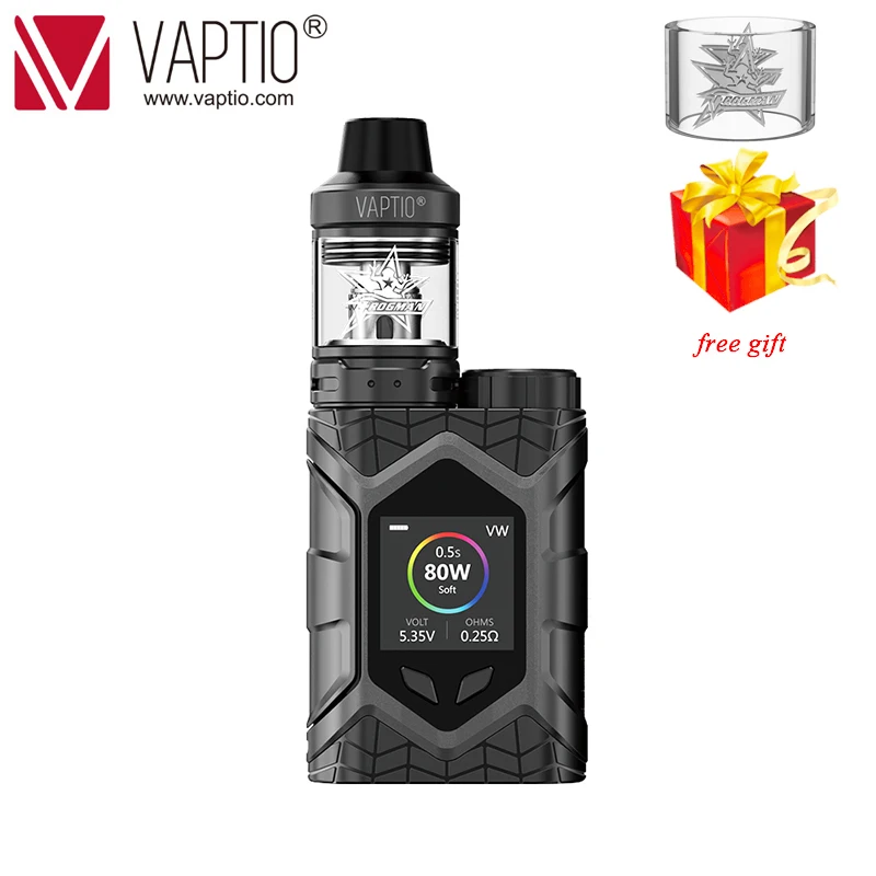 

Gift Vape Kit 80W Vaptio Wall Crawler Electronic Cigarette vaporizer 5.0ML atomizer Firmware Upgradeable TCR 1.3 inch Screen