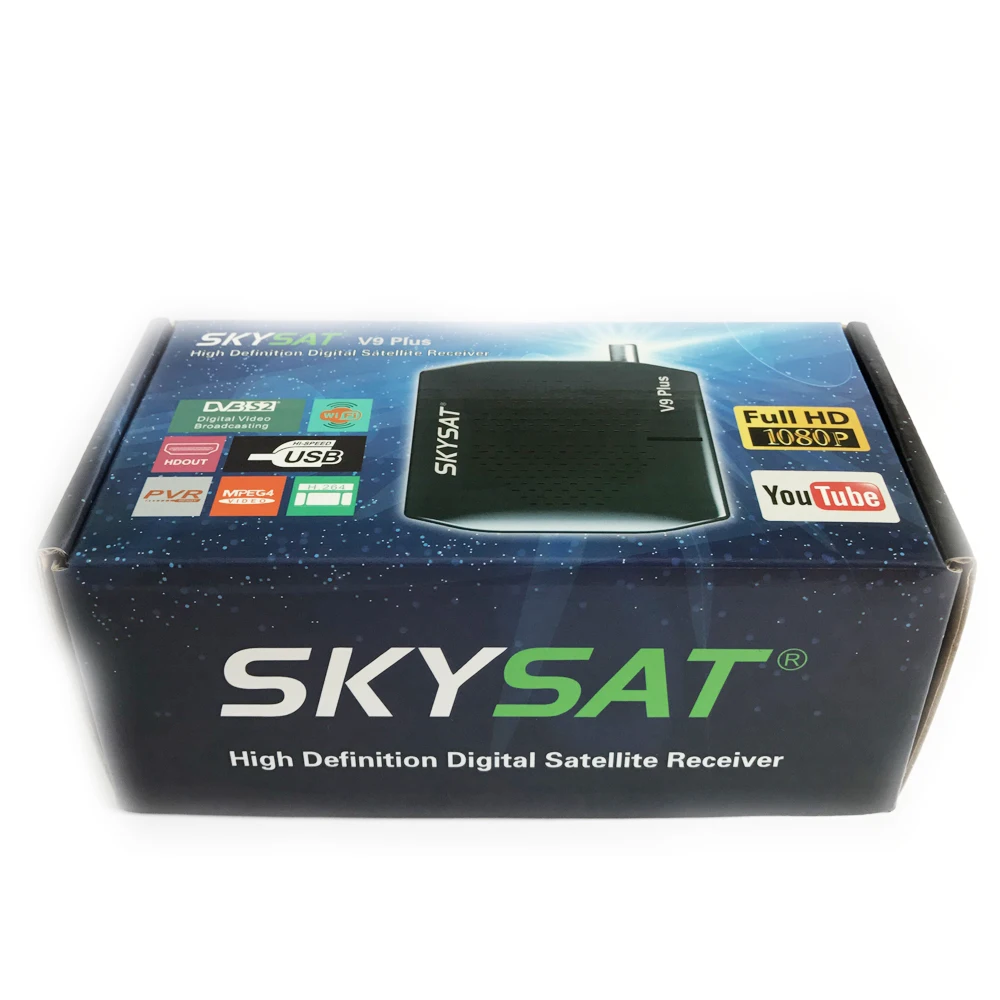 Skysat V9 Plus Мини Full HD цифровой спутниковый ресивер DVB-S2 MPEG-4 AC3 поддержка Youtube Cccam Newcam авто-ролл PowerVu Biss ключ