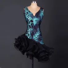 leopard latin ballroom dress modern dance costume samba latin dance costume Latin dance dresses for