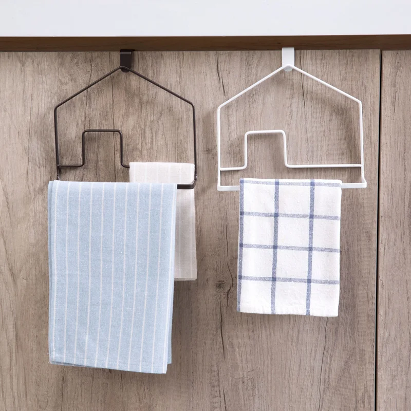 Punch free door rag rack nail free towel bar kitchen bathroom