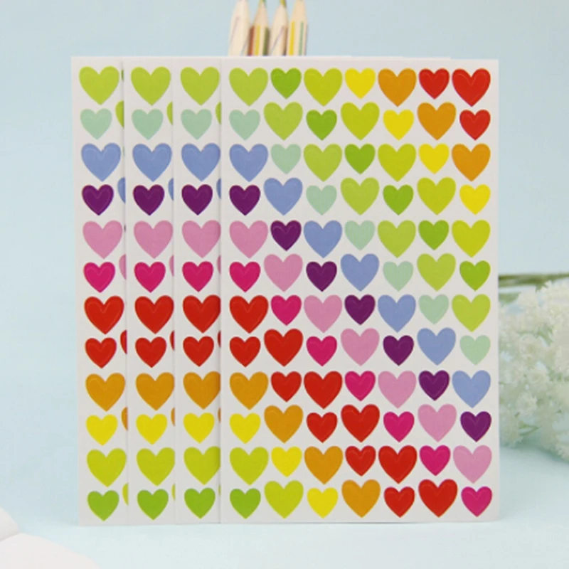 

6PCS Love Heart Star Shape Stickers Labels For School Cute Teacher Reward Sticker Gift Kid Hand Body Sticker