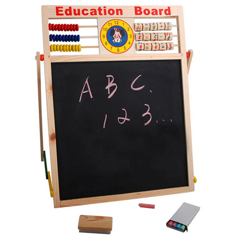 

Wooden 2 in 1 Folding Blackboard Magnetic Whiteboard Double Sided Drawing Writing Education Board Easel with Marker Pen Chalk