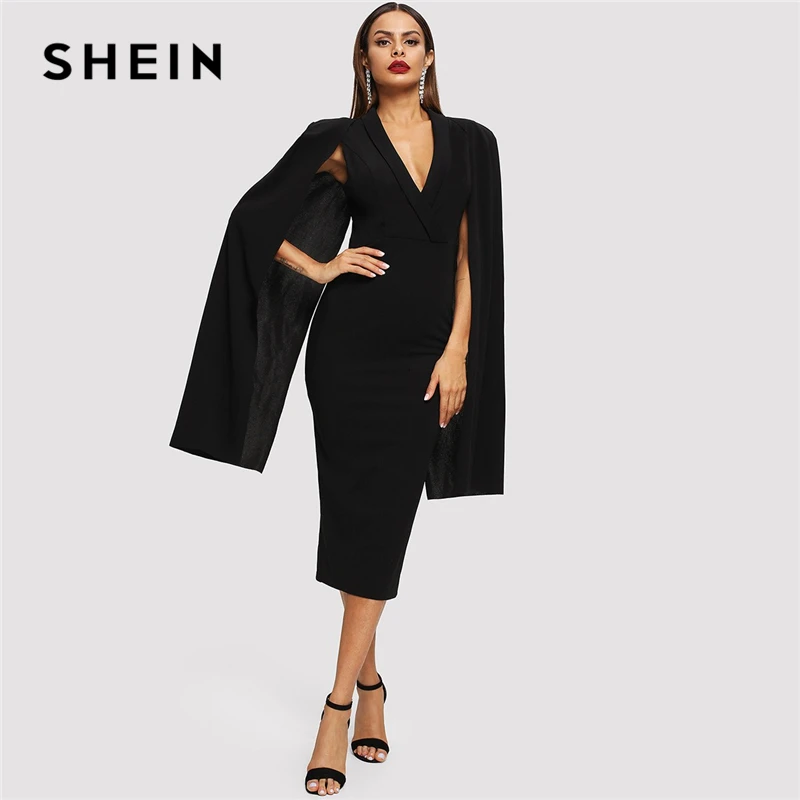 SHEIN Платье Карандаш С Оригинальным Рукавом Стильное Вечернее Длинным