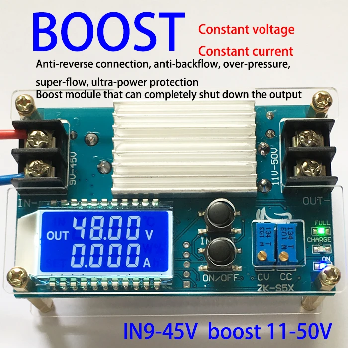 

DC DC Boost Converter CC CV Power Module 9-45V 5A Adjustable Regulated power supply Voltmeter ammeter