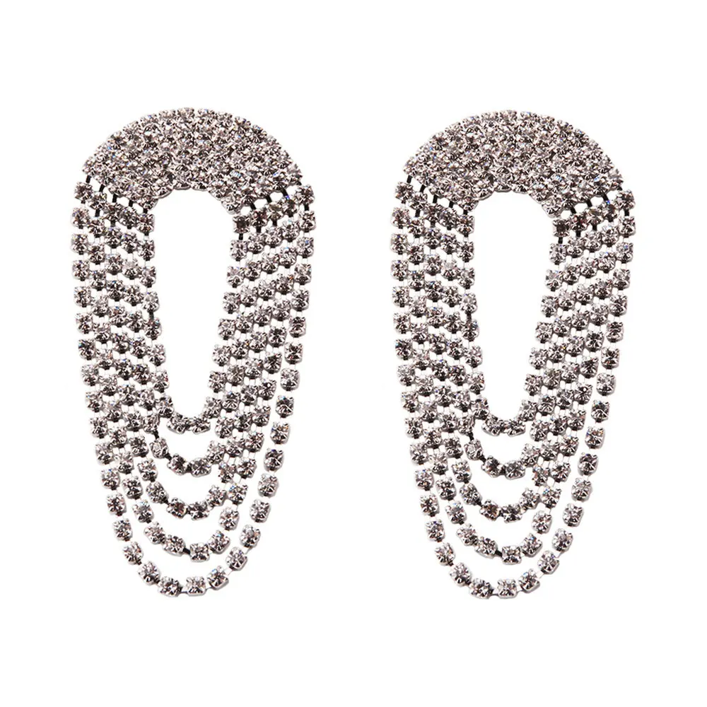 Girlgo 21 дизайн белые серьги с кисточками и кристаллами для женщин блестящая подвеска массивные серьги роскошный круг подвесной подарочный набор украшений для ушей - Окраска металла: 5